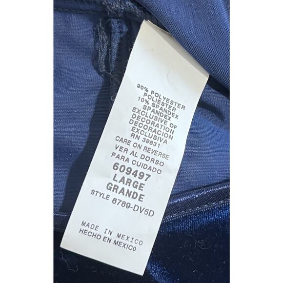 Vtg 90s MY MICHELLE Whimsical Blue Velvet Long Sleeve Maxi Dress size Medium - Picture 7 of 7